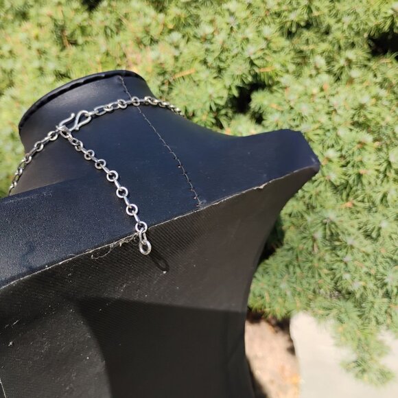 Southwest Native Style Turquoise Sterling Silver Feather Dangle Lariat Necklace - Picture 9 of 9